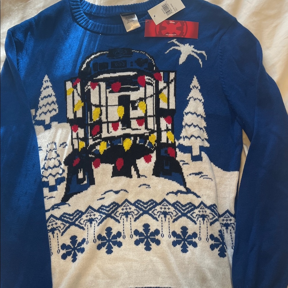 Star Wars Blue Holiday Sweater with Festive Design